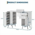 thumbnail image 2 of Studyset 42.5 Inch Manicure Table, Nail Desk with Vertical Pull-Out Locker, 1 Storage Cabinet, 2 Drawers, 4-Tiers Open Shelves, Wrist Rest and Dust Collector, Nail Table Workstation for Beauty Salon, 2 of 8