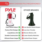 PYLE PMP58U - Megaphone Speaker with Talk & Siren Modes, Handheld Microphone, MP3/USB Reader, Aux (3.5mm) Input
