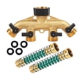 thumbnail image 1 of Derivación de grifo Divisores de manguera de jardín de 4 vías con 2 mangueras de resorte de extensión 4 arandelas Desviador de grifo de 3/4 '' Conector de manguera de grifo Divisor de tubería de mangu Maboto Derivación de grifo, 1 of 7