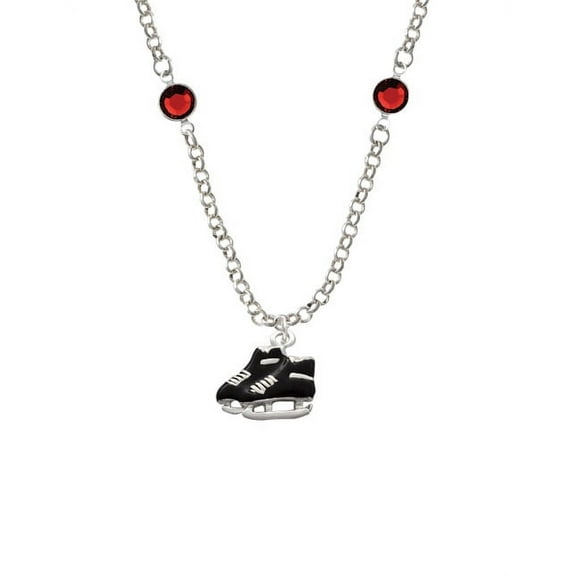 Black Ice Skates Red Crystal Fiona Necklace