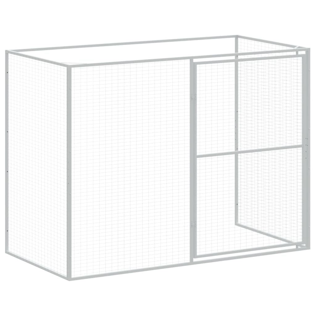 vidaXL Dog House with Run Anthracite 84.3"x260.2"x71.3" Galvanized Steel