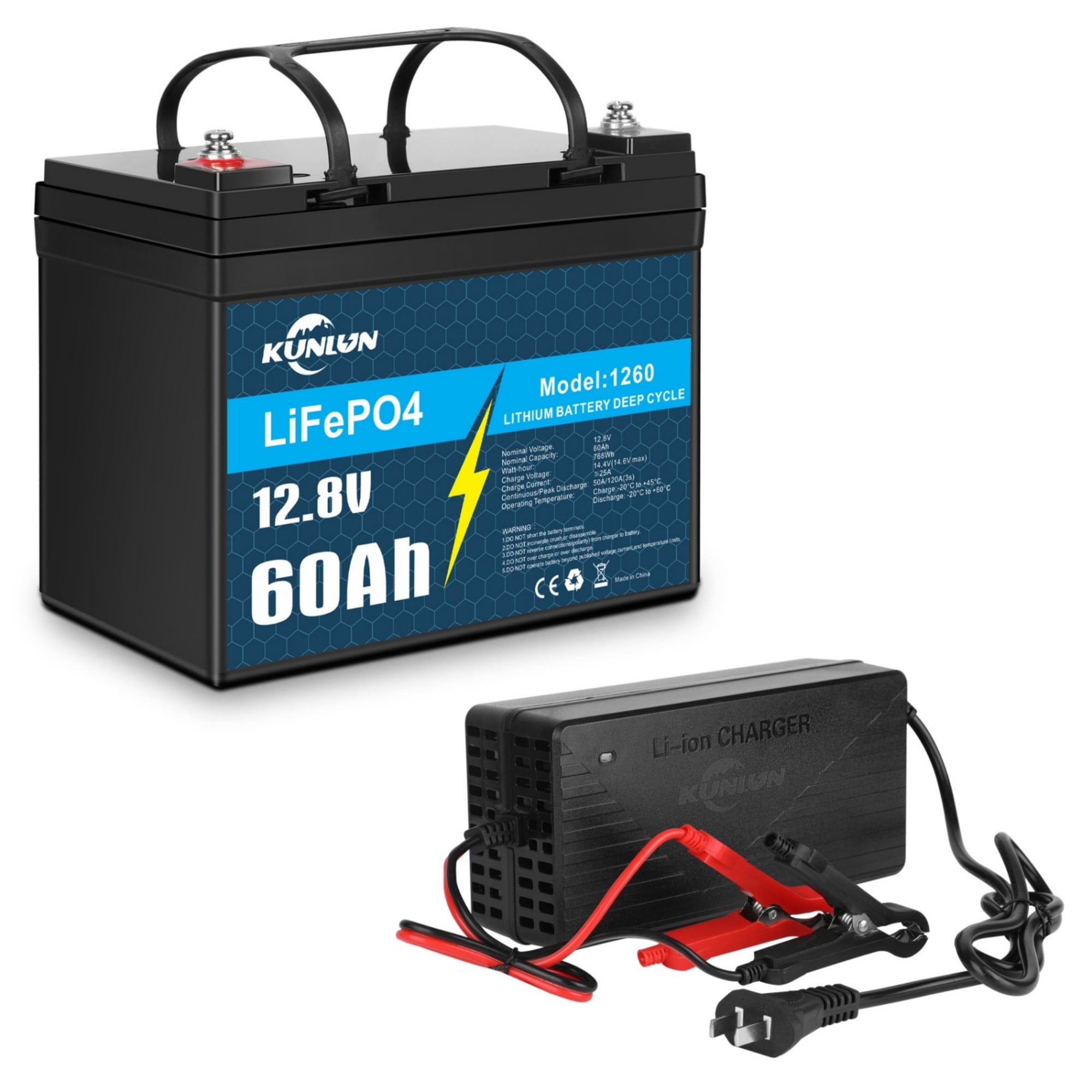 LiTime 12V 100Ah TM LiFePO4 Lithium Marine Cell, Group 31, Deep