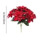 thumbnail image 3 of Ramo navideño rojo con 7 flores artificiales | Vegetación artificial de franela | Decoración festiva para el hogar y fiestas, 3 of 5