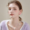 thumbnail image 6 of Fatay-T Gold Bow Earrings for Women Teen Pink Bowtie Dainty Long Tassel Drop Stud Trendy Statement Jewelry Gift, 6 of 14