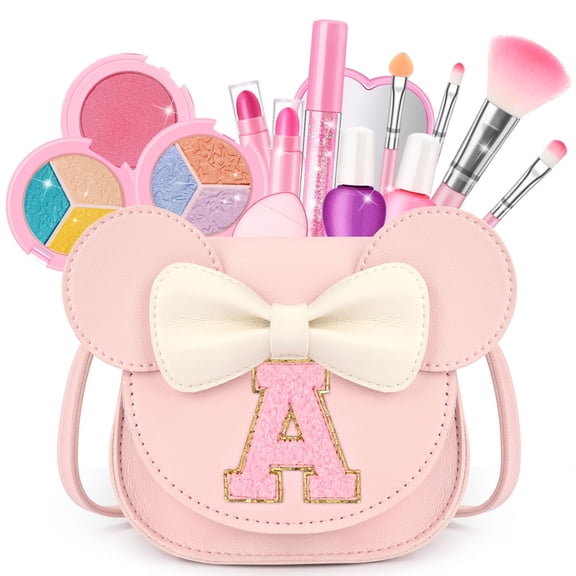 Kit de maquillaje Mibasies Kids para niñas de 3 a 8 años con monedero de ratón