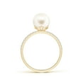 thumbnail image 2 of ANGARA Classic Freshwater Cultured Pearl & Diamond Solitaire Ring in 14K Yellow Gold for Women | June Birthstone, Birthday, Anniversary, Jewelry Gift for Women | Pearl Ring, 2 of 7