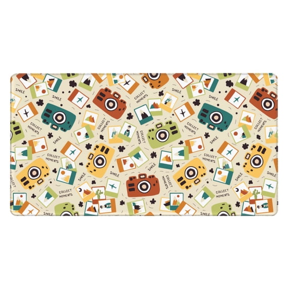 DouZhe Large Mouse Pad, Funny Travel Photo Cameras Non-Slip Waterproof Rubber Keyboard Office Desk Pads Mousepad, 29.5 x 15.8 inches 3mm Thick