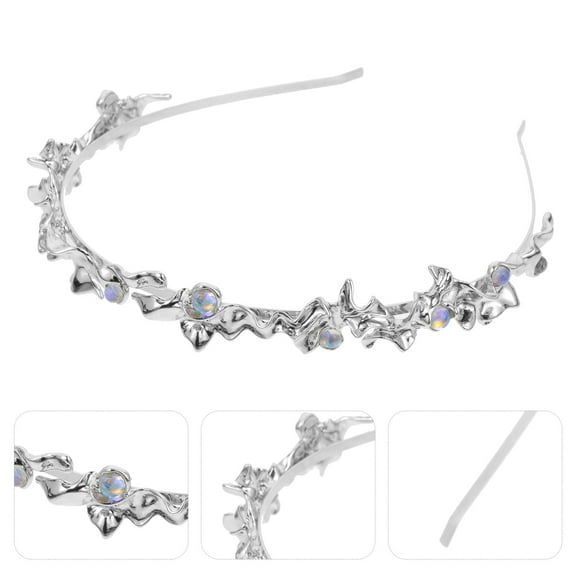 PTOOTP Wedding Plated Silver Headband with Glittering Rhinestones for Bride and Special Occasions