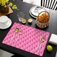 thumbnail image 4 of Pink Breast Cancer Summer Placemats Table Placemats Set Of 4-Linen Kitchen Washable Placemats Table Mats 11.8"x17.7" Non-Slip Heat Resistant, 4 of 6