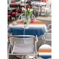 thumbnail image 5 of Outdoor Tablecloth with Umbrella Hole for Patio/Picnic/Party/Camping, Navy Blue Burnt Orange Ombre Waterproof Table Cloth Round Cover Washable, Modern Gradient Abstract (Dia 54"), 5 of 9