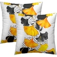 thumbnail image 2 of Autumn Falling Ginkgo Pillow Covers - Ginkgo Leaf Decorative Throw Pillow Covers 18x18 Inch Rustic Fall Pillow Cases Set of 2 for Couch Sofa Living Room Patio Furniture, 2 of 7
