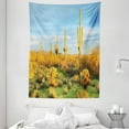 thumbnail image 1 of Saguaro Cactus Decor Wall Hanging Tapestry, Sun Bath in Sonoran Desert Blooming Cactus Spring Time Vegetation Scenery, Bedroom Living Room Dorm Accessories, 60 X 80 Inches, by Ambesonne, 1 of 1