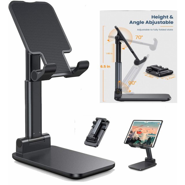 Cell Phone Stand, Angle Height Adjustable Cell Phone Stand for Desk