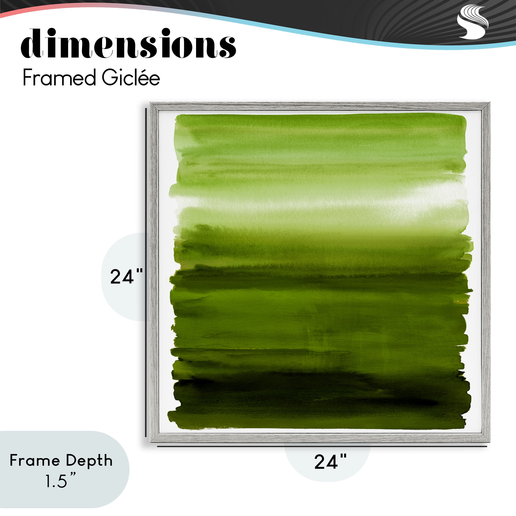 Stupell Industries Earthy Green Ombre Gray Framed Giclee Art, design by Allie Corbin