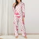 thumbnail image 2 of Balery Cute Flamingo with Heart Conjunto de Pijama con Estampado para Mujer, Conjunto de Dos Piezas con Manga Larga, Ropa de Dormir Suave con Bolsillos, Pijamas Cómodos-Small, 2 of 7