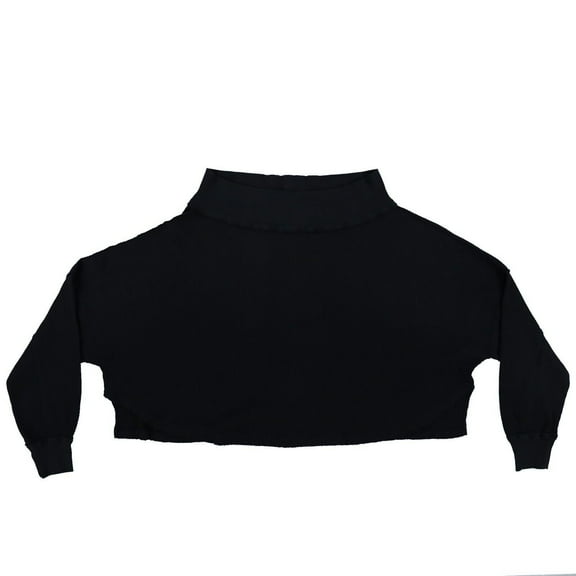 Free People Women's Cropped Sweater Turtleneck Long Sleeve Solid Black X-Small