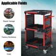 thumbnail image 6 of Car Detailing Cart with Wheels – DIY 3-Tier Heavy-Duty Mobile Utility Organizer for Car Wash & Auto Repairs – Adjustable Side Trays, Tool Hooks – Workshop Storage for Mechanics & Detailers, 6 of 12
