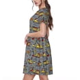 thumbnail image 2 of Easygdp Modern Excavator para Vestido Transpirable de Mujer, Vestido Suelto de Manga Corta con Pliegues y Bolsillos para el Verano, 2 of 6