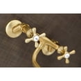 thumbnail image 4 of Kingston Brass KS216SB Kingston Two Handle Wall Mount Bathroom Faucet, Brushed Brass, 4 of 5