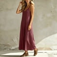 thumbnail image 6 of Women's Cotton Sleeveless Dress Ihhxva Linen Maxi Summer V-Neck Slip Casual Beach Vacation Flowy A-Line Silhouette Lightweight Breathable S-2XL, 6 of 6