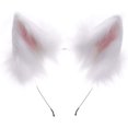 thumbnail image 1 of HAOAN Diadema hecha a mano con orejas de zorro y lobo de piel sintética, accesorios para disfraces de fiesta de Halloween y Navidad, 1 of 4