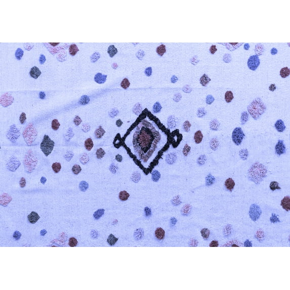 Ahgly Company Indoor Rectangle Abstract Blue Modern Area Rugs, 2' x 5'