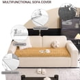 thumbnail image 6 of HUGNEO 28"x83" Plush Textured Sofa Seat Cushion, Non Slip Backing Couch Slipcover, Machine Washable Furniture Protector, Light Coffee, 6 of 13