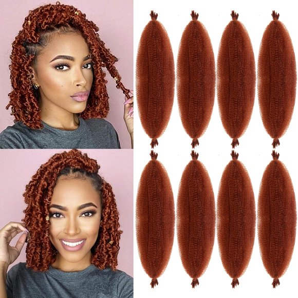 shiyou-Springy Afro Twist Hair Pre Fluffed Marley Twist Braiding Hair Spring Twist Hair Wrapping Hair (350#, 16 inch(Pack of 8))