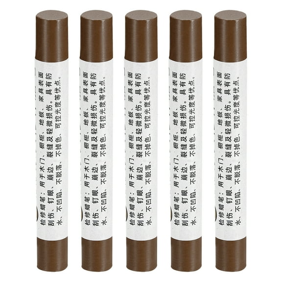 Furniture Repair Crayons Wax Filler Stick, Touch Up Pen Markers, Light reddish brown 5 Pack