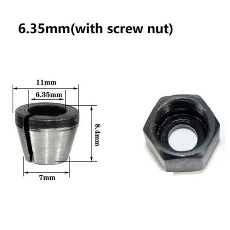

BCLONG 6mm/6.35mm/8mm Collet Chuck Adapter With Nut For Engraving Trimming Machine