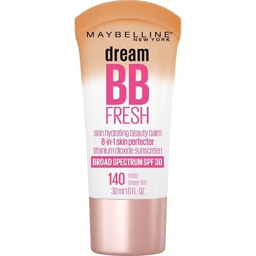 Crema BB Cream Maybelline Dream Fresh de 30 ml para mujer, hidratante de piel 8 en 1, SPF30 140 Deep
