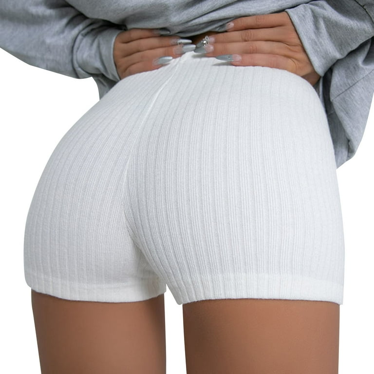 adviicd Petite Short Pants For Women Yoga Shorts With Pockets For Women  Women's Yoga Shorts Ribbed Seamless Workout High Waist Leggings Black M 