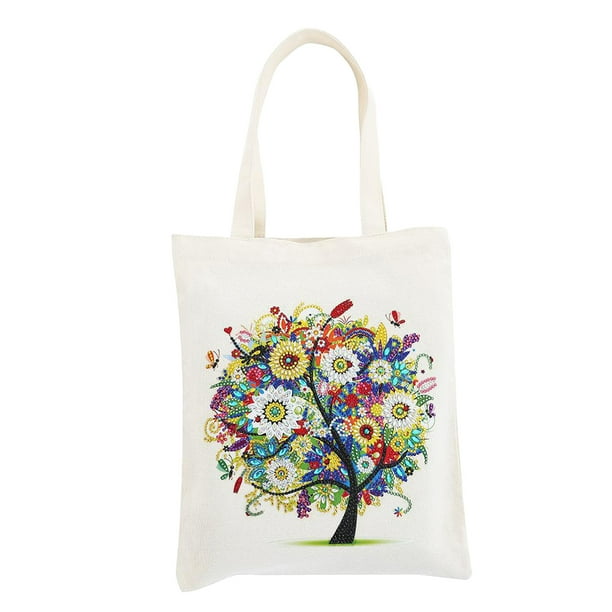 Yuarrent Bolsa de lona para pintar, bolsa de compras, multicolor, reutilizable, de larga duración, multiusos, para mujer, accesorios para exteriores Artesanía 002-28*35 Yuarrent HA082993-02