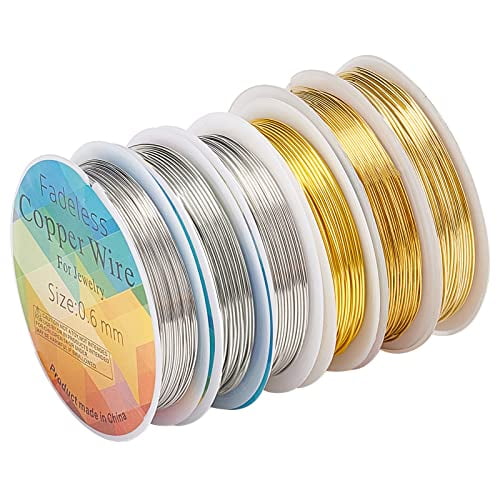 18 & 20 & 22 Gauge Jewelry Wire for Jewelry Making 6 Rolls Craft Wire  Tarnish Resistant Copper Beading Wire for Ring Wire and Jewelry Making  Supplies