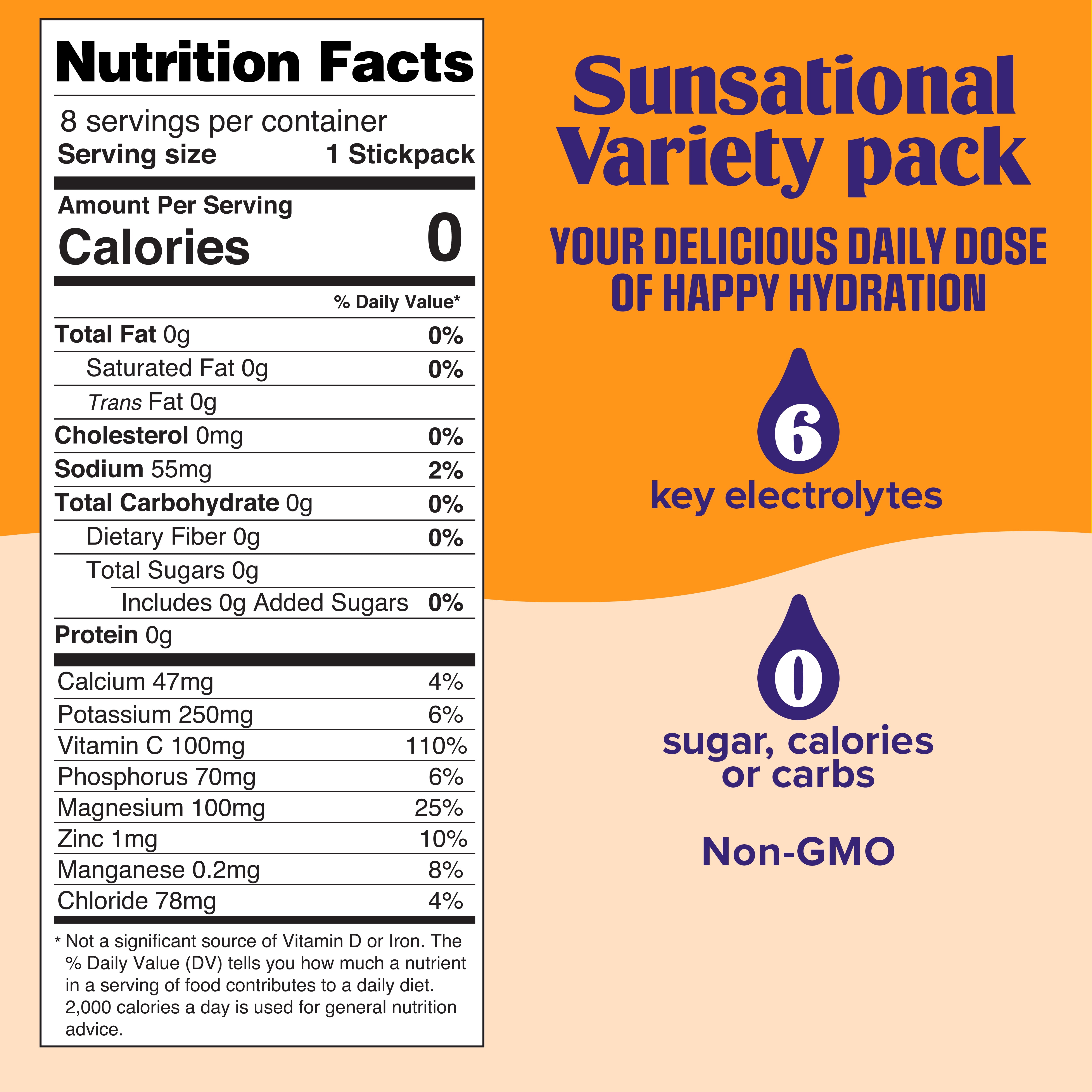 Ultima Replenisher, Sunsational Variety Pack, 8 Count, Electrolyte Supplement