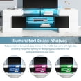 thumbnail image 3 of Royard Oaktree TV Stand with LED Lights for TVs up to 80" Unique Shape TV Media Console with Storage Cabinets and Glass Shelves High Gloss Entertainment Center for Living Room Bedroom, Black&White, 3 of 7