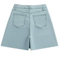 thumbnail image 7 of ClodeEU Women's Wash Mid Rise Denim Shorts,Classic Relaxed Fit Casual Jean Shorts Light Blue,Women's Plus L, 7 of 7
