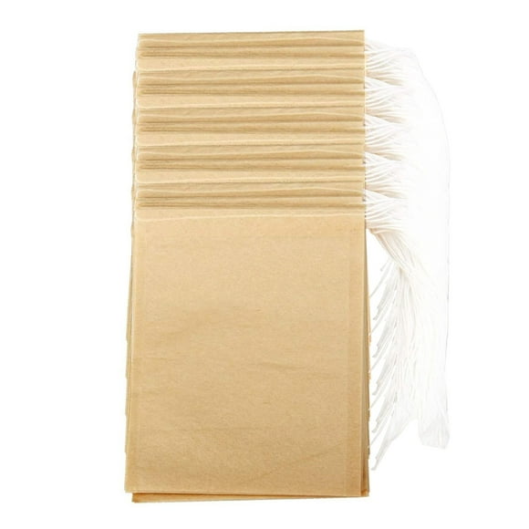 300PCS Tea Filter Bags, Disposable Paper Tea Bag with Drawstring Safe Strong Penetration Unbleached Paper for Loose Leaf Tea and Coffee