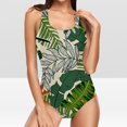 thumbnail image 5 of Danhjin Women's Slimming One Piece Swimsuits Floral Printed Tummys Control Bathing Suit Halter Retro Monokini for Big Busted Curvy Women, 5 of 6