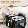 thumbnail image 5 of Pamo Babe 4 in 1 Baby Playard, Foldable Portable Crib with Bassinet & Changing Table and Toy Bar(Black), 5 of 7