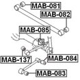 thumbnail image 2 of Febest BUSHING, REAR UPPER TRAILING ROD (HYDRO) # MAB-137 OEM MR272768, 2 of 2
