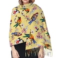 thumbnail image 5 of Shawl Wraps for Women - Bright Birds Flowers Oversized Fall Winter Fashion Blanket Scarf for Women, 5 of 6