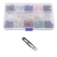 thumbnail image 4 of Kit de Perlas de Piedra de Roca Lava, Cuentas de Piedras Multicolores Portátiles 240pcs 10 Estilos Con Cuerda Elástica para Joyas de pulsera de Bricolaje, 4 of 7