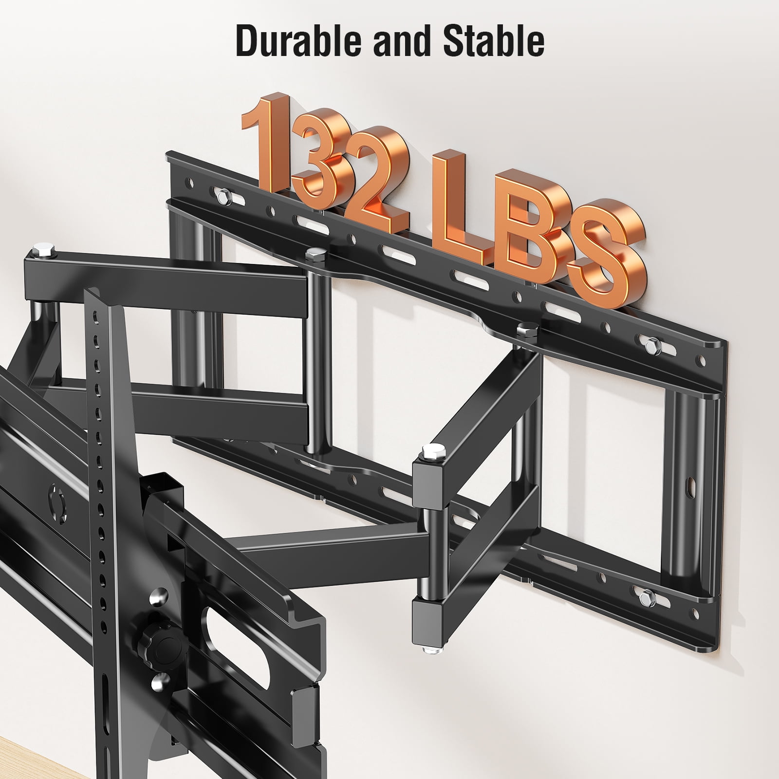 HOMOUNT Full Motion TV Wall Mount for Most 32-80 inch TVs, Wall Mount Bracket with Articulating Swivel and Tilt, Max VESA 600x400mm, Holds up to 132lbs