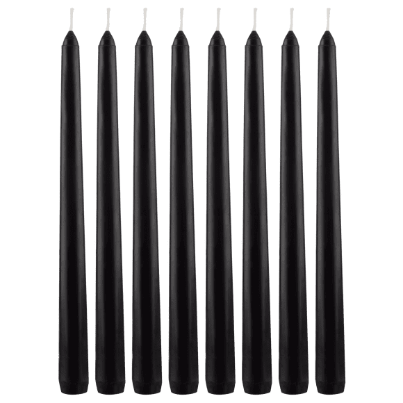 Bouclair Set of 8 Unscented Tapered Black Candles