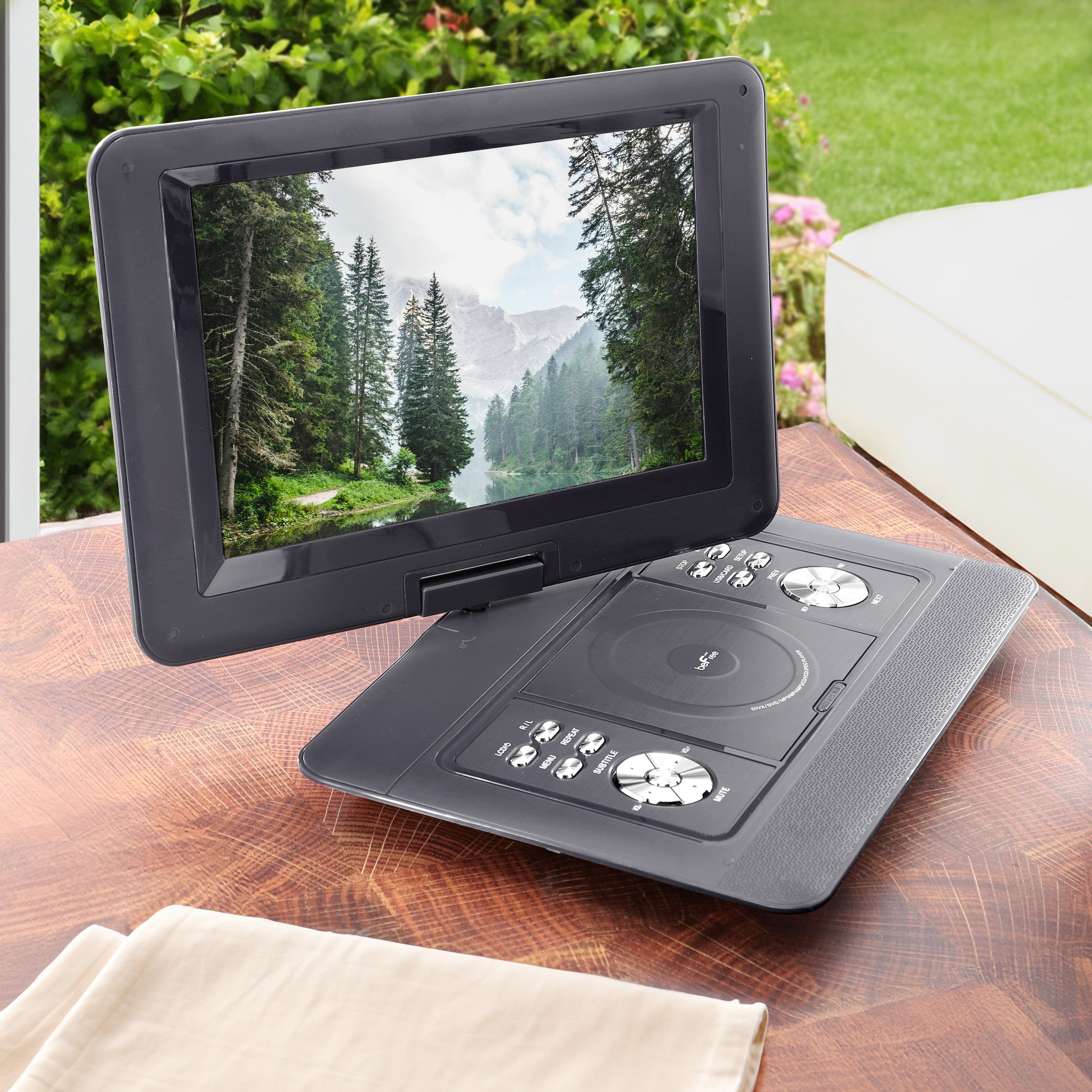 beFree Sound 14.1 Inch Portable DVD Player with Swivel TFT-LCD