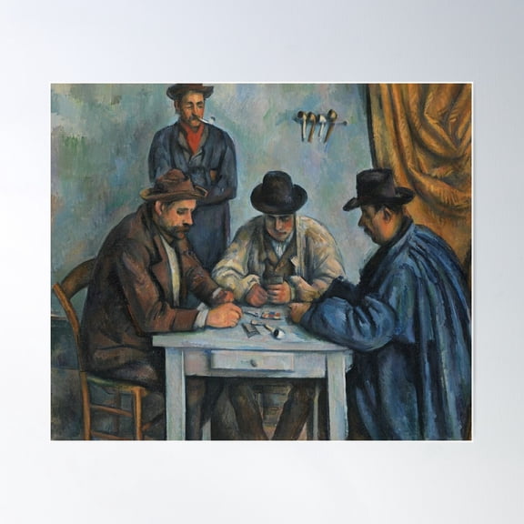 Paul Cézanne - The Card Players (1893) Poster Wall Art, Modern Wall Decor For Living Room Bedroom, 8x12 UNFRAMED