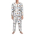 thumbnail image 3 of Salouo Cartoon Animals Print Button-Front Long Sleeve Pajama Set for Men, Soft 2Pjs Men's Long Sleeve Sleepwear-Large, 3 of 7