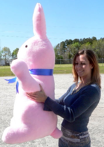 giant pink stuffed bunny