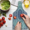 thumbnail image 3 of Navy and Teal Cutting Board, Ombre Mandala Old Art Effects Bohemian Pattern Illustration, Decorative Tempered Glass Cutting and Serving Board, Wine Bottle Shape, Dark Blue White, by Ambesonne, 3 of 5